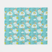 Schuif kinderen op het strandpatroon fleece deken (Voorkant (Horizontaal))