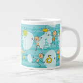 Schuif kinderen op het strandpatroon grote koffiekop (Rechts)