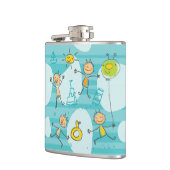 Schuif kinderen op het strandpatroon heupfles (Links)