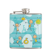 Schuif kinderen op het strandpatroon heupfles (Voorkant)