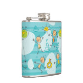 Schuif kinderen op het strandpatroon heupfles (Rechts)