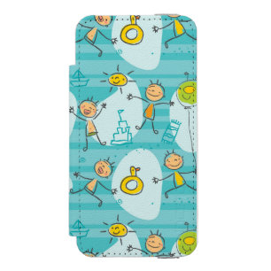 Schuif kinderen op het strandpatroon