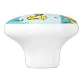 Schuif kinderen op het strandpatroon keramische knop (Zijkant)