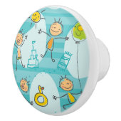 Schuif kinderen op het strandpatroon keramische knop (Rechts)