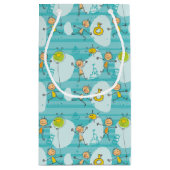 Schuif kinderen op het strandpatroon klein cadeauzakje (Achterkant)