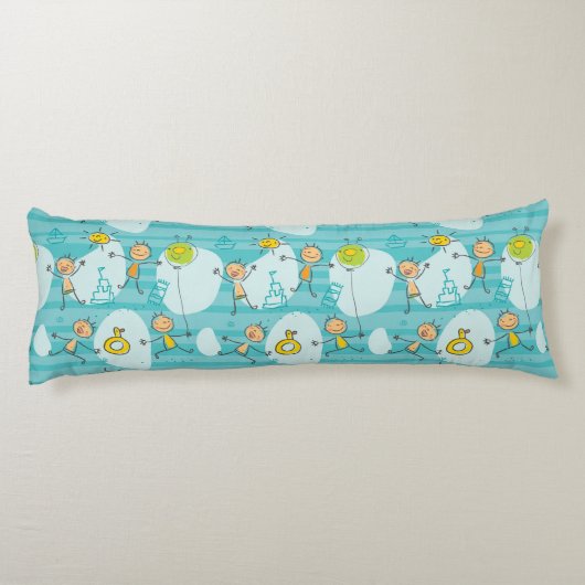 Schuif kinderen op het strandpatroon lichaamskussen (Achterkant)