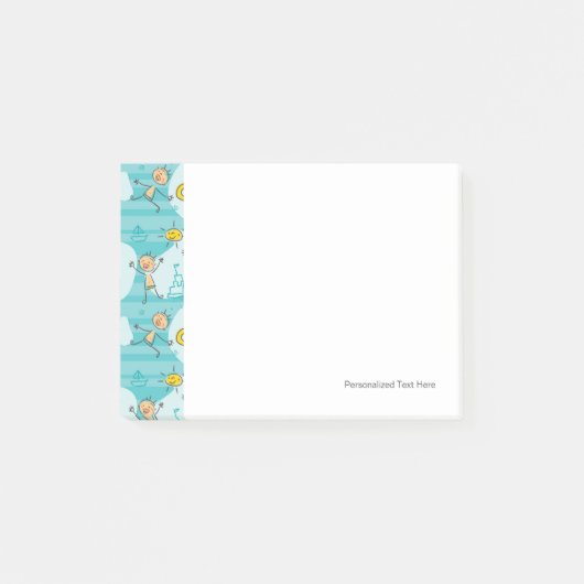 Schuif kinderen op het strandpatroon post-it® notes (Voorkant)
