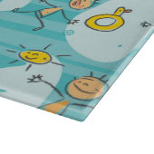 Schuif kinderen op het strandpatroon snijplank (Hoek)