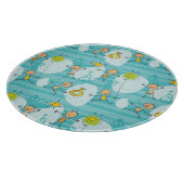 Schuif kinderen op het strandpatroon snijplank (Hoek)