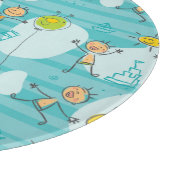 Schuif kinderen op het strandpatroon snijplank (Hoek)