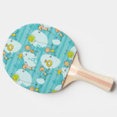 Schuif kinderen op het strandpatroon tafeltennisbatje (Zijkant)