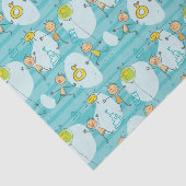 Schuif kinderen op het strandpatroon tissuepapier (Detail)