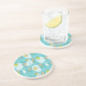 Schuif kinderen op het strandpatroon zandsteen onderzetter (Zijkant)