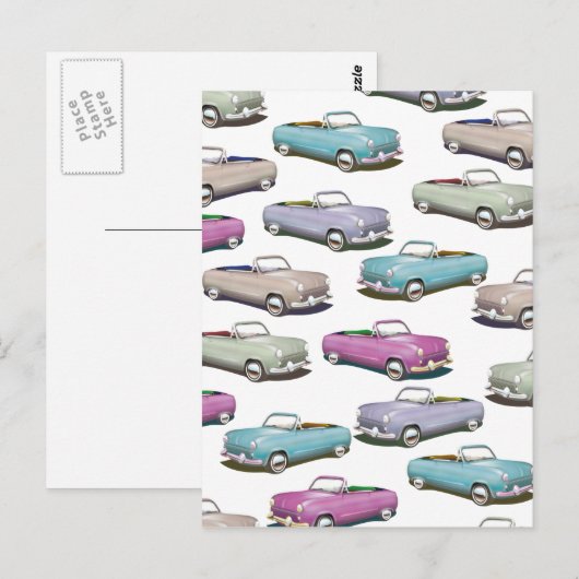 Schuif klassiek autopatroon briefkaart (Voorkant / Achterkant)