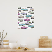 Schuif klassiek autopatroon poster (Keuken)
