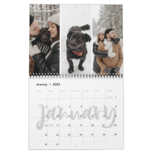 Schuif levenskalligrafie Maandfoto Collage Kalender