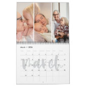 Schuif levenskalligrafie Maandfoto Collage Kalender (Mar 2026)