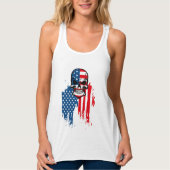 Schuif met Amerikaanse vlag Tanktop (Voorkant)