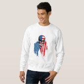 Schuif met Amerikaanse vlag Trui (Voorkant volledig)