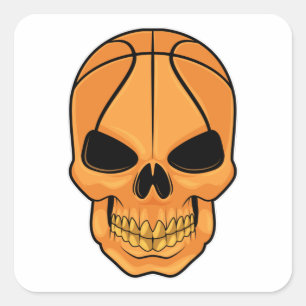 Schuif met Basketball Head Vierkante Sticker