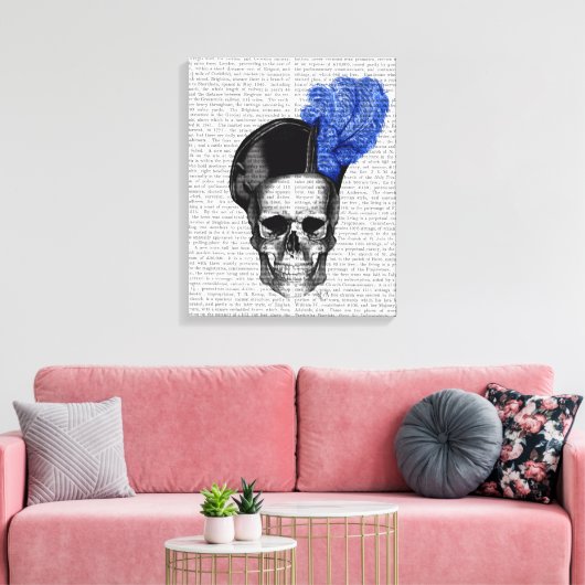 Schuif met blauw Pet Canvas Afdruk (Insitu (Woonkamer))