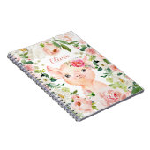 Schuif met Blush Pink Flowers Notitieboek (Rechterzijde)