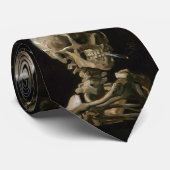 Schuif met Burning Cigarette Vincent van Gogh Art Stropdas (Opgerold)