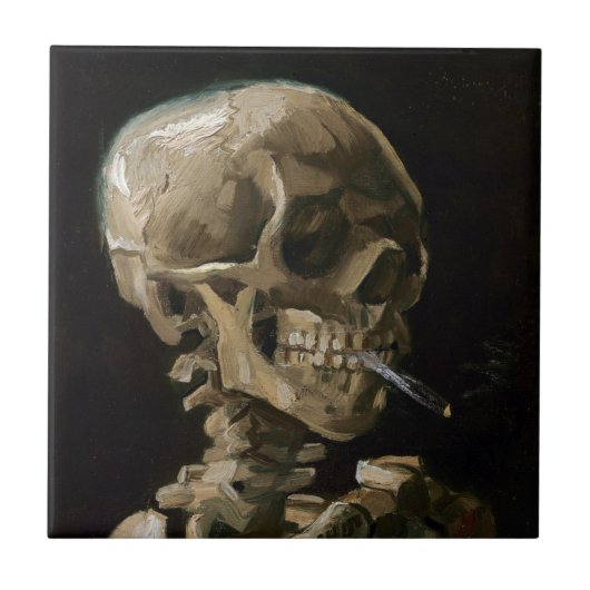 Schuif met Burning Cigarette Vincent van Gogh Art Tegeltje (Voorkant)