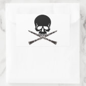 Schuif met Clarinets en Kroesbeenderen Rechthoekige Sticker (Tas)