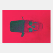 Schuif met de bovenste hand rode, groene kerstmis inpakpapier vel (Voorkant)