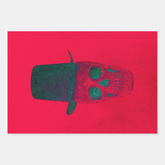 Schuif met de bovenste hand rode, groene kerstmis inpakpapier vel (Voorkant)