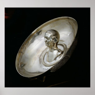 Schuif met de buste van een man binnen poster