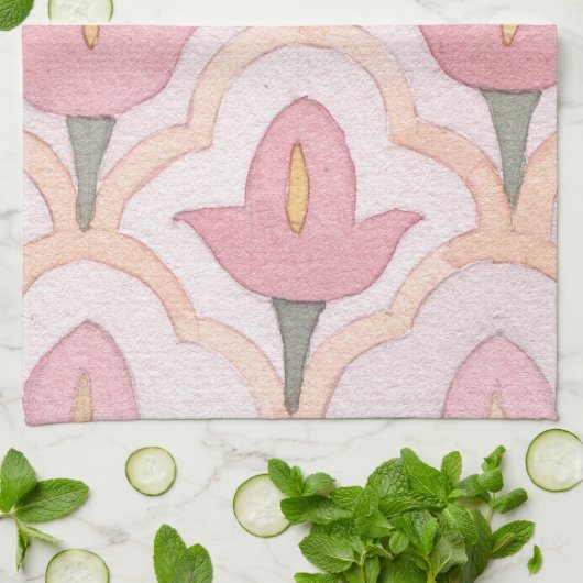 Schuif met de hand de tulp voor het eten. theedoek (Gevouwen)