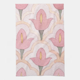 Schuif met de hand de tulp voor het eten. theedoek