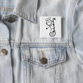 Schuif met de hendel naar de maatfiguur vierkante button 5,1 cm (In situ)