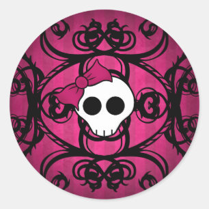 Schuif met de keiharde schedel op de mond. ronde sticker