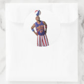 Schuif met de kogel op het hoofd ronde sticker (Tas)