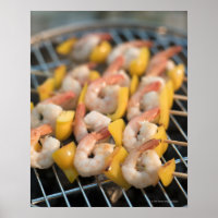 Schuif met gegrilde garnalen en peper Zweden.