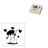 Schuif met hart rubberstempel (Gestempeld)