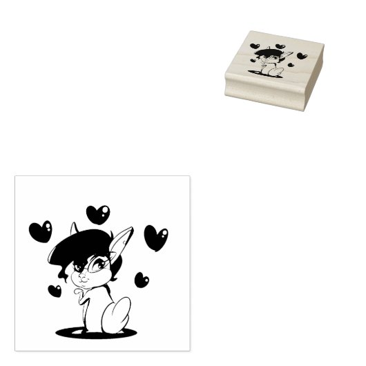 Schuif met hart rubberstempel (Gestempeld)