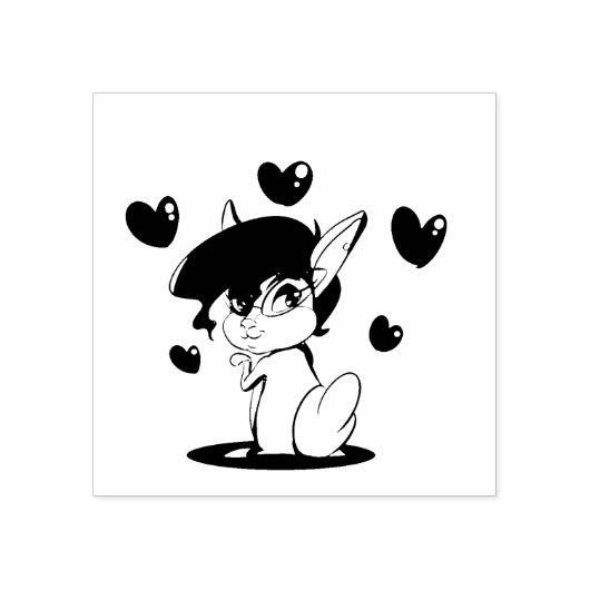 Schuif met hart rubberstempel (Afrduk)