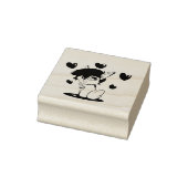 Schuif met hart rubberstempel (Stempel)