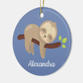 Schuif met klauter op de boom van het dier Kawaii  Keramisch Ornament (Links)