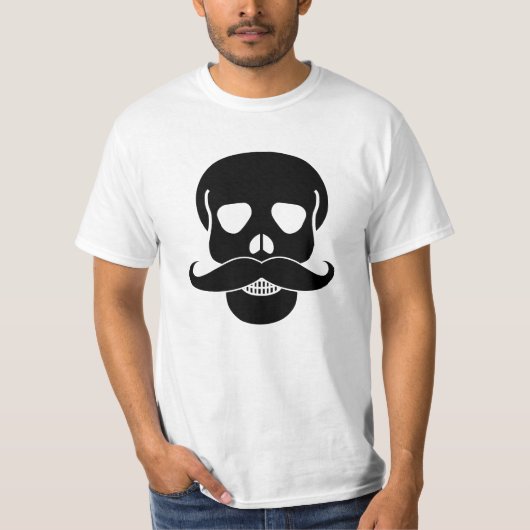 Schuif met Mustache T-shirt (Voorkant)