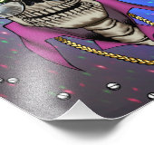 Schuif met Pet, bril, goudketting en Disco Foto Afdruk (Hoek)