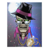 Schuif met Pet, bril, goudketting en Disco Foto Afdruk (Voorkant)