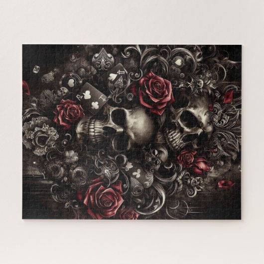 Schuif met rozen legpuzzel (Horizontaal)