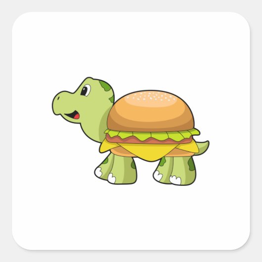 Schuif met Shell als Burger.PNG Vierkante Sticker (Voorkant)