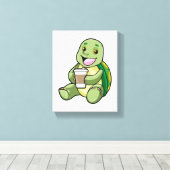 Schuif met Shell & Coffee om te gaan Canvas Afdruk (Insitu (Houten vloer))