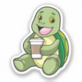 Schuif met Shell & Coffee om te gaan Sticker (Voorkant)